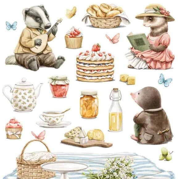 3 for $10 - Violette Stickers - 1 Critter Picnic Sticker Sheet for Scrapbooking - Picture 2 of 4